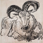 GERTRUDE HERMES - Wood-engravings, Linocuts & Drawings The Ram 1958