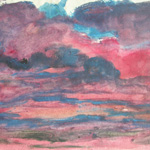 NORMAN ADAMS RA (1927-2005) - THE ESSENCE OF LANDSCAPE Pink Sky