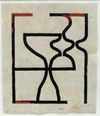 Chris Hamer, Figure 8 ink on bark paper