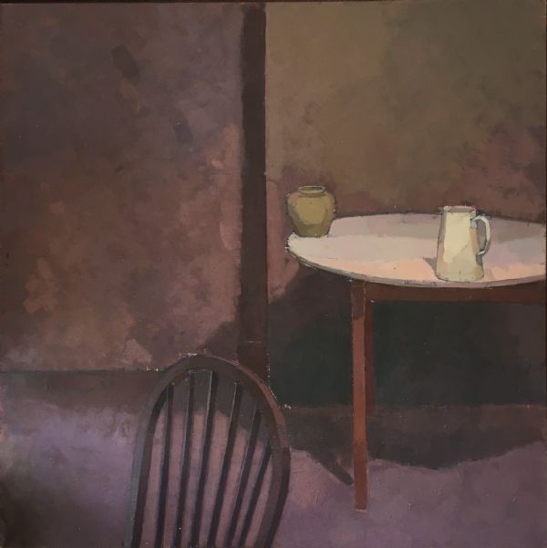 Table, Chair and Two Pots