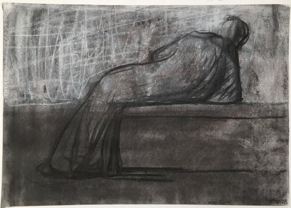 Weary reclining man study I