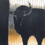 NEW IMPRESSIONS - Prints by Henrietta Corbett, Jane Stobart, Sandy Sykes and Helen Wilde. Bull with Stripey Field
